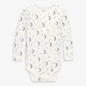 Organic long sleeve babysuit in starry night