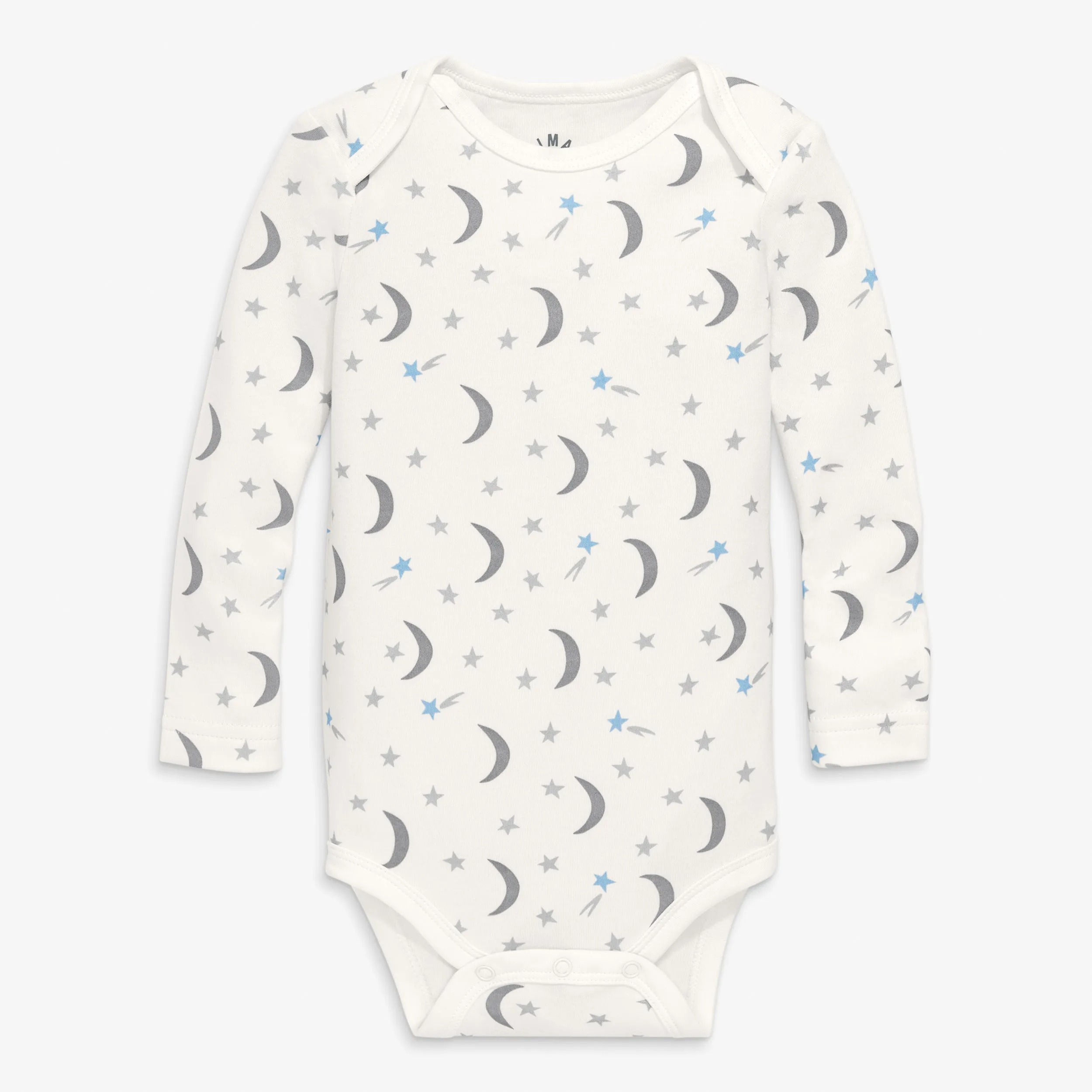 Organic long sleeve babysuit in starry night