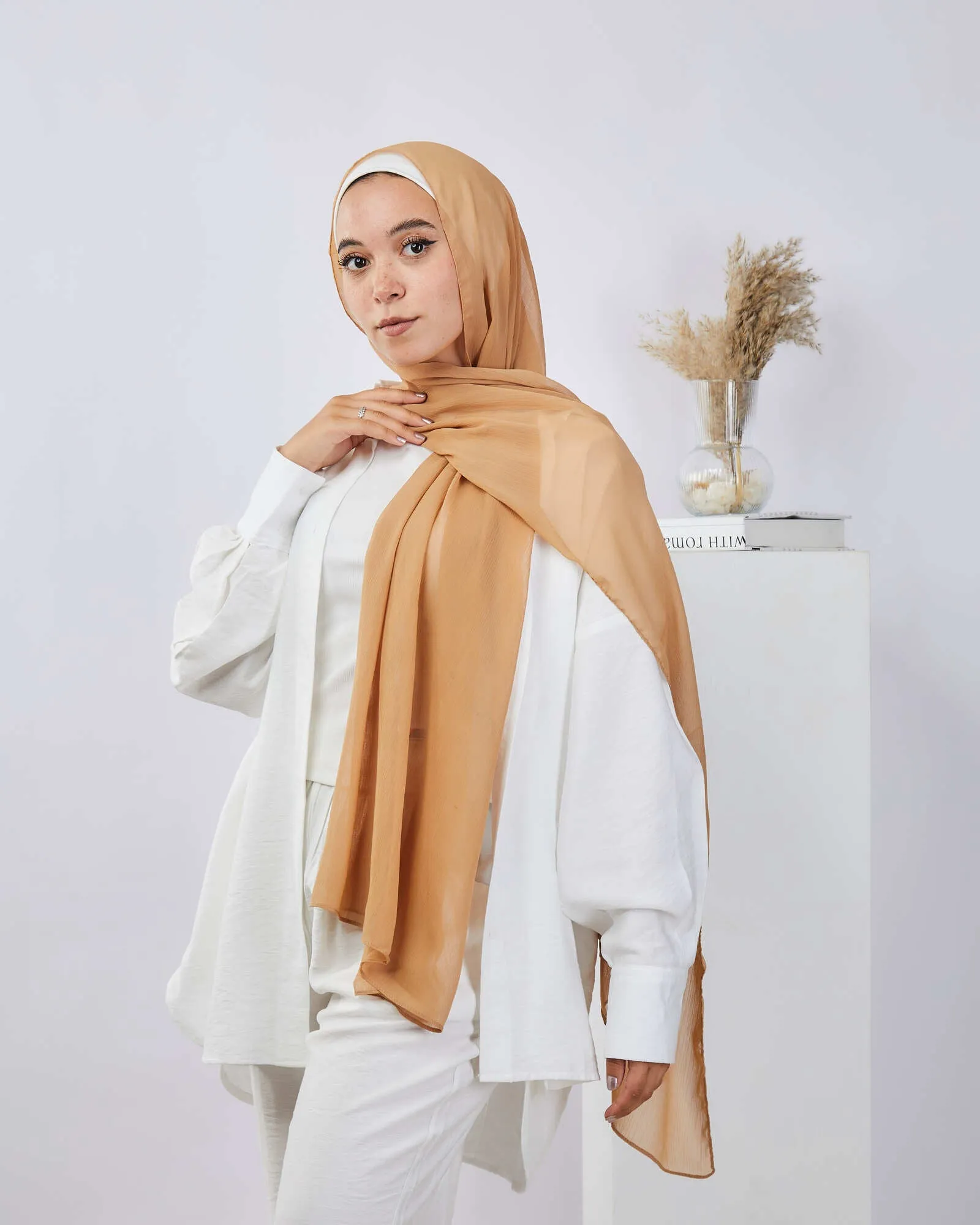 Plain Wide Crinckled Chiffon