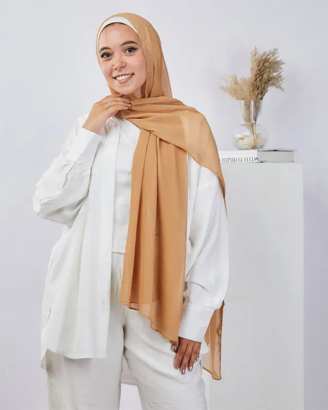 Plain Wide Crinckled Chiffon