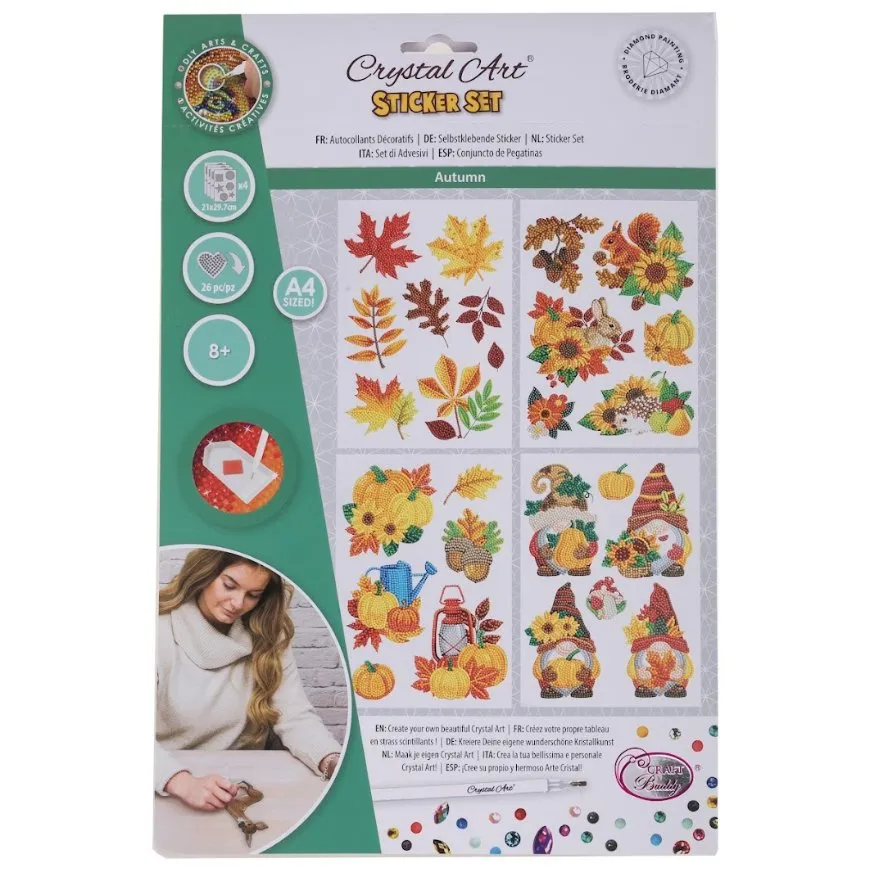 "Autumn" Crystal Art Sticker Set x26