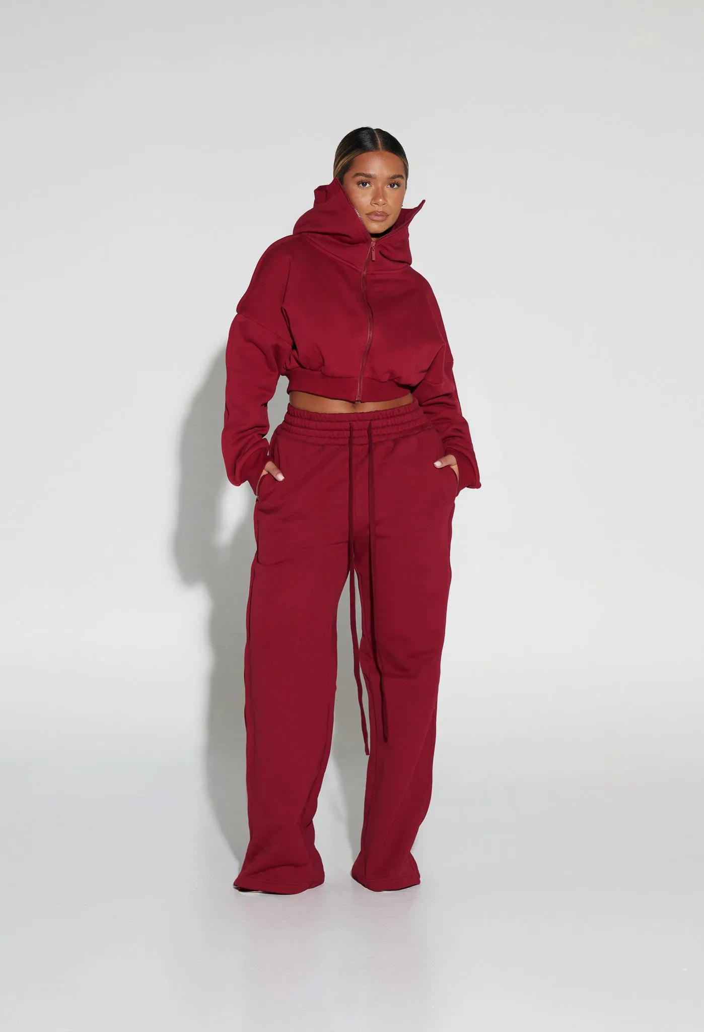 Straight Leg Sweatpants - Fine Wine