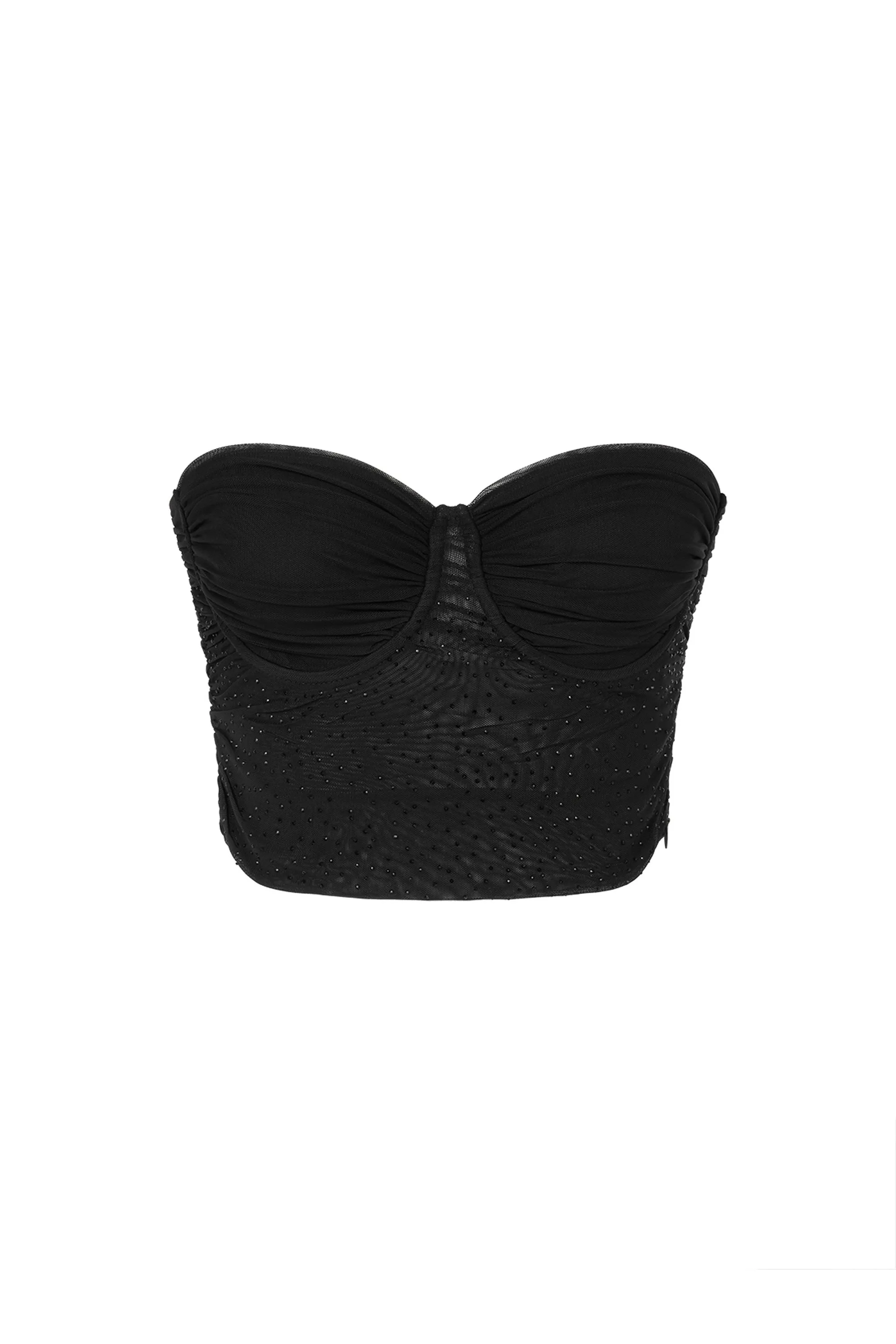 Strapless Tulle Crop Top