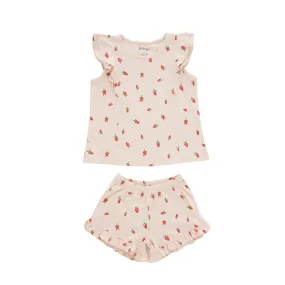 Strawberry Fields Ruffle Short Pajamas