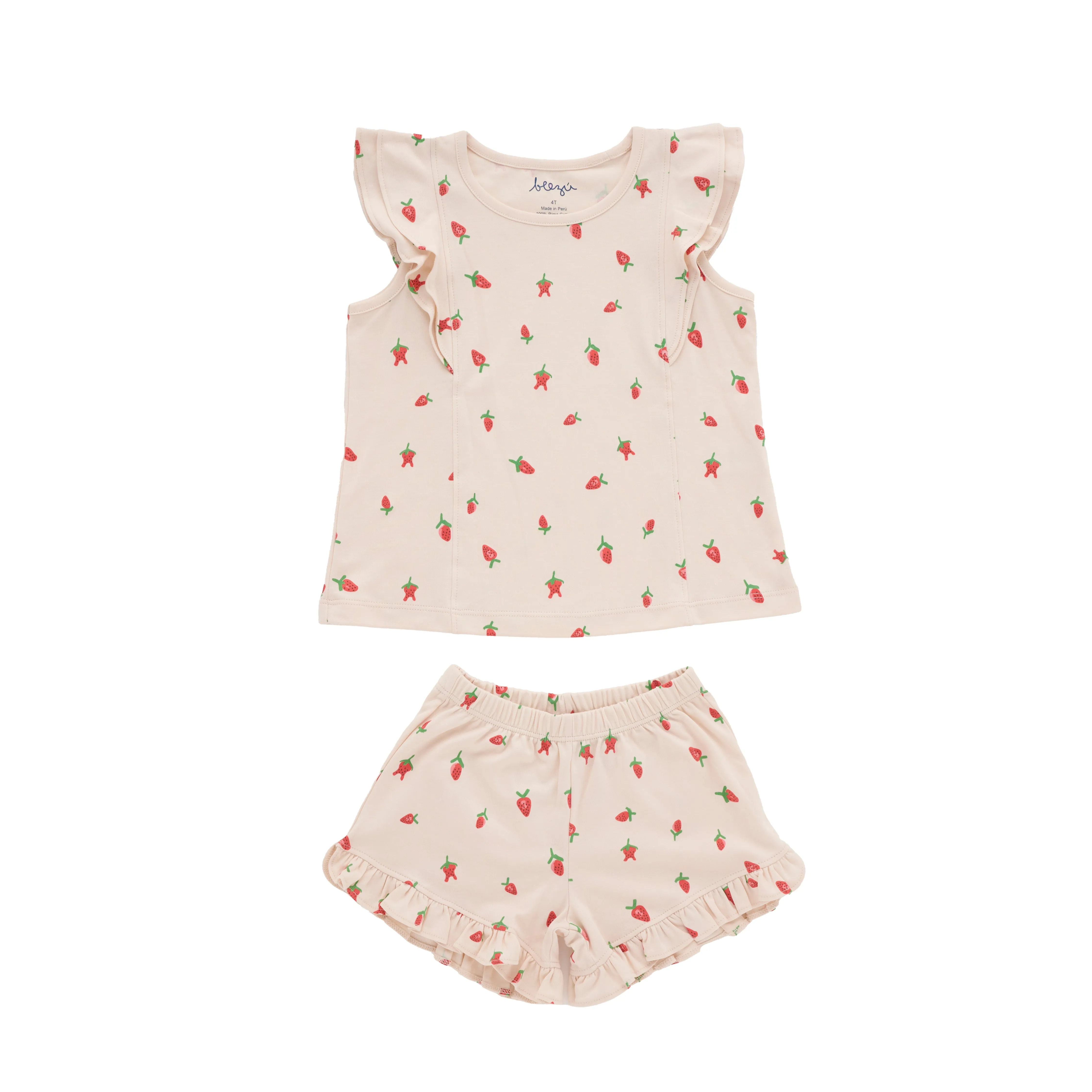 Strawberry Fields Ruffle Short Pajamas