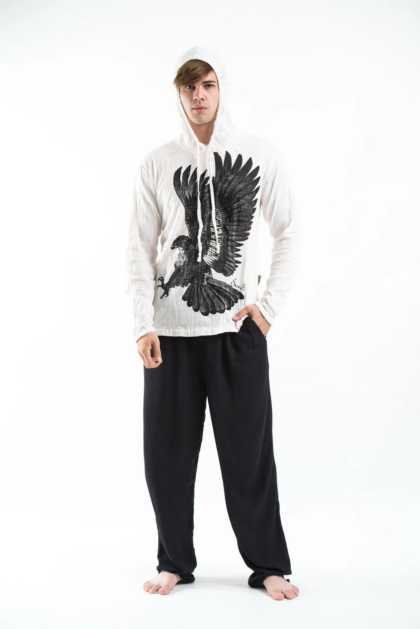 Sure Design Unisex Eagle Hoodie White