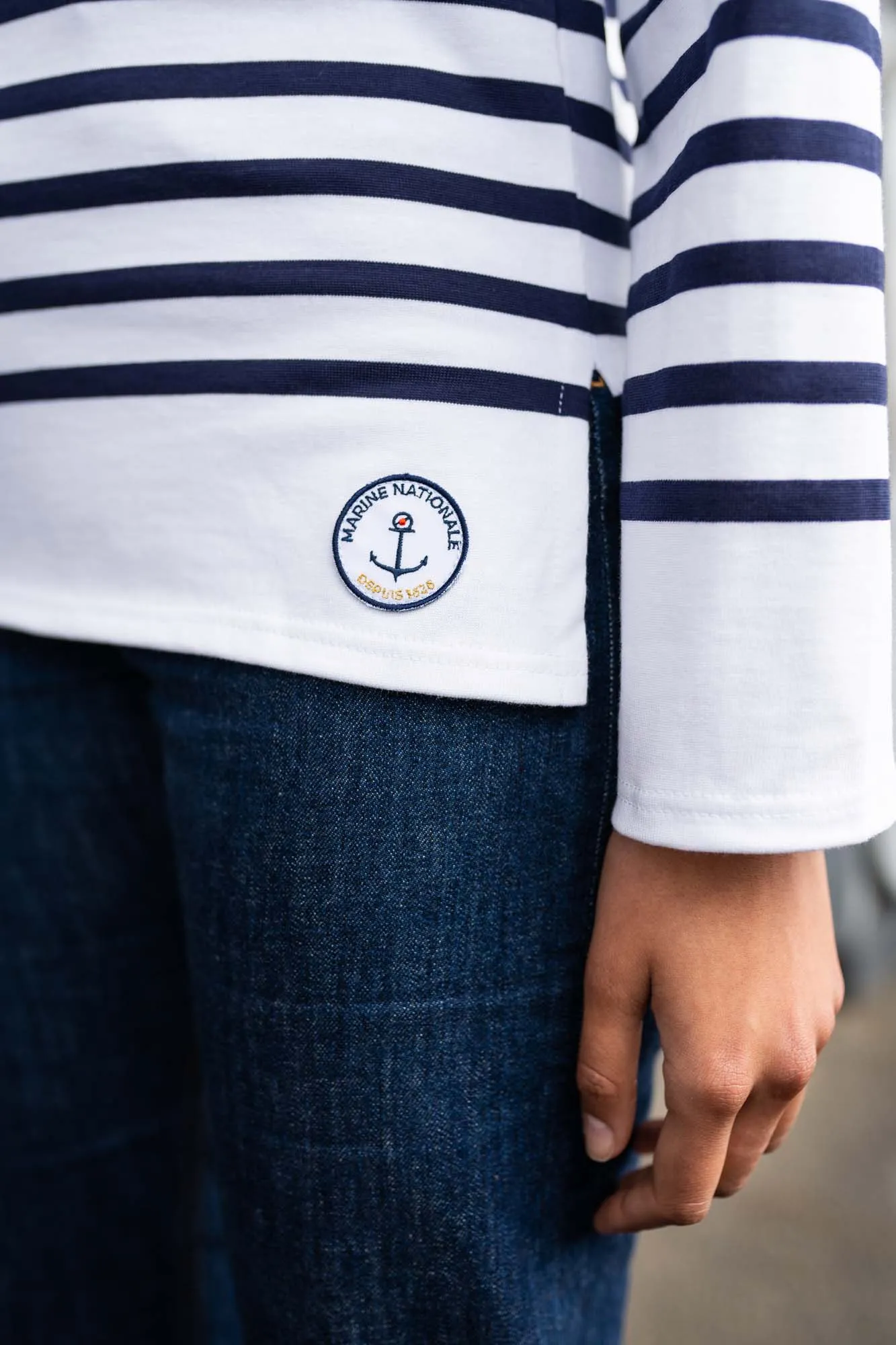 Vedette sailor striped shirt - SAINT JAMES x Marine nationale (NEIGE/MARINE)