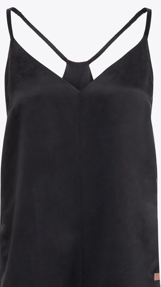 Washable Silk Romper - Immersed Black