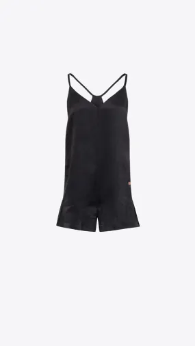 Washable Silk Romper - Immersed Black