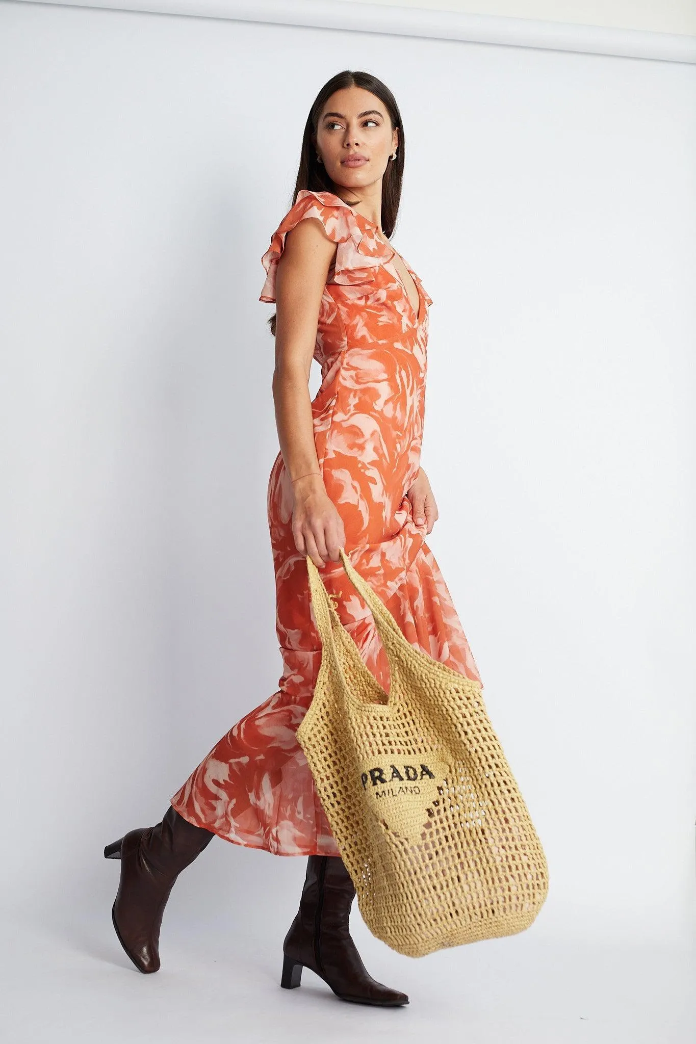 Zalika Dress - Orange Print