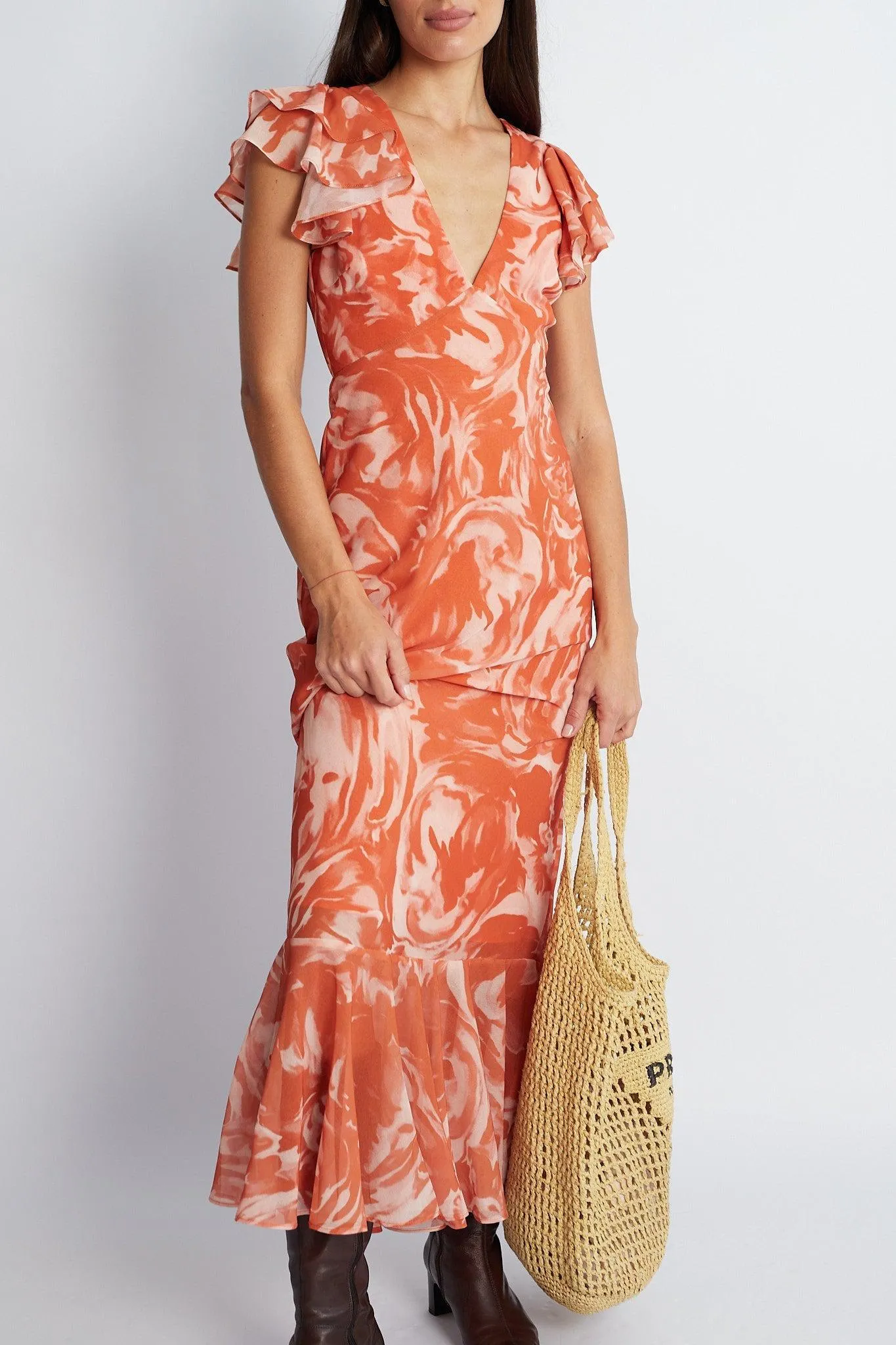 Zalika Dress - Orange Print